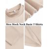 imageCOOFANDY Mens Mock Turtleneck TShirts Long Sleeve Solid Color Tees Shirts Basic Casual Slim Fit Pullover T ShirtsLight Khaki