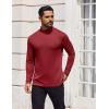imageCOOFANDY Mens Mock Turtleneck TShirts Long Sleeve Solid Color Tees Shirts Basic Casual Slim Fit Pullover T ShirtsRed