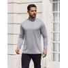 imageCOOFANDY Mens Mock Turtleneck TShirts Long Sleeve Solid Color Tees Shirts Basic Casual Slim Fit Pullover T ShirtsWhite Heather Grey