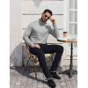 imageCOOFANDY Mens Mock Turtleneck TShirts Long Sleeve Solid Color Tees Shirts Basic Casual Slim Fit Pullover T ShirtsWhite Heather Grey