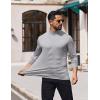 imageCOOFANDY Mens Mock Turtleneck TShirts Long Sleeve Solid Color Tees Shirts Basic Casual Slim Fit Pullover T ShirtsWhite Heather Grey
