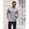 imageCOOFANDY Mens Mock Turtleneck TShirts Long Sleeve Solid Color Tees Shirts Basic Casual Slim Fit Pullover T ShirtsWhite Heather Grey