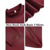 imageCOOFANDY Mens Mock Turtleneck TShirts Long Sleeve Solid Color Tees Shirts Basic Casual Slim Fit Pullover T ShirtsWine Red