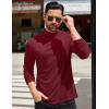 imageCOOFANDY Mens Mock Turtleneck TShirts Long Sleeve Solid Color Tees Shirts Basic Casual Slim Fit Pullover T ShirtsWine Red
