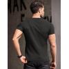 imageCOOFANDY Mens Muscle T Shirts Stretch Short Sleeve V Neck Bodybuilding Workout Tee Shirts Ribbed Knit Shirt01black
