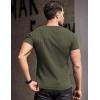 imageCOOFANDY Mens Muscle T Shirts Stretch Short Sleeve V Neck Bodybuilding Workout Tee Shirts Ribbed Knit ShirtArmy Green