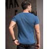 imageCOOFANDY Mens Muscle T Shirts Stretch Short Sleeve V Neck Bodybuilding Workout Tee Shirts Ribbed Knit ShirtBlue