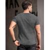 imageCOOFANDY Mens Muscle T Shirts Stretch Short Sleeve V Neck Bodybuilding Workout Tee Shirts Ribbed Knit ShirtDark Grey