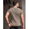 imageCOOFANDY Mens Muscle T Shirts Stretch Short Sleeve V Neck Bodybuilding Workout Tee Shirts Ribbed Knit ShirtDark Khaki