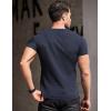 imageCOOFANDY Mens Muscle T Shirts Stretch Short Sleeve V Neck Bodybuilding Workout Tee Shirts Ribbed Knit ShirtNavy Blue