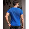imageCOOFANDY Mens Muscle T Shirts Stretch Short Sleeve V Neck Bodybuilding Workout Tee Shirts Ribbed Knit ShirtRoyal Blue