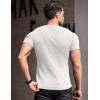 imageCOOFANDY Mens Muscle T Shirts Stretch Short Sleeve V Neck Bodybuilding Workout Tee Shirts Ribbed Knit ShirtWhite