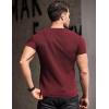 imageCOOFANDY Mens Muscle T Shirts Stretch Short Sleeve V Neck Bodybuilding Workout Tee Shirts Ribbed Knit ShirtWine RedDark Grey2 Pack