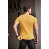 imageCOOFANDY Mens Muscle T Shirts Stretch Short Sleeve V Neck Bodybuilding Workout Tee Shirts Ribbed Knit ShirtYellow