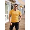 imageCOOFANDY Mens Muscle T Shirts Stretch Short Sleeve V Neck Bodybuilding Workout Tee Shirts Ribbed Knit ShirtYellow