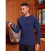 imageCOOFANDY Mens Muscle TShirt Slim Fit Long Sleeve Henley Shirts Casual Gym Workout Athletic Tee ShirtsNavy Blue