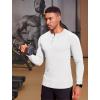 imageCOOFANDY Mens Muscle TShirt Slim Fit Long Sleeve Henley Shirts Casual Gym Workout Athletic Tee ShirtsWhite