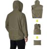 imageCOOFANDY Mens Packable Rain Jacket Lightweight Waterproof Raincoat with Hood Travel Hiking Golf WindbreakerArmy Green