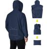imageCOOFANDY Mens Packable Rain Jacket Lightweight Waterproof Raincoat with Hood Travel Hiking Golf WindbreakerDark Blue