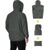 imageCOOFANDY Mens Packable Rain Jacket Lightweight Waterproof Raincoat with Hood Travel Hiking Golf WindbreakerDark Gray