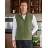 imageCOOFANDY Mens Polar Fleece Vest Lightweight Sleeveless Zip Up Jacket Casual Outerwear Outdoor Golf VestsArmy Green