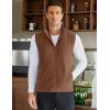 imageCOOFANDY Mens Polar Fleece Vest Lightweight Sleeveless Zip Up Jacket Casual Outerwear Outdoor Golf VestsBaked Clay