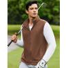 imageCOOFANDY Mens Polar Fleece Vest Lightweight Sleeveless Zip Up Jacket Casual Outerwear Outdoor Golf VestsBaked Clay
