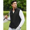 imageCOOFANDY Mens Polar Fleece Vest Lightweight Sleeveless Zip Up Jacket Casual Outerwear Outdoor Golf VestsBlack