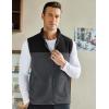 imageCOOFANDY Mens Polar Fleece Vest Lightweight Sleeveless Zip Up Jacket Casual Outerwear Outdoor Golf VestsBlackCharcoal