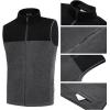 imageCOOFANDY Mens Polar Fleece Vest Lightweight Sleeveless Zip Up Jacket Casual Outerwear Outdoor Golf VestsBlackCharcoal