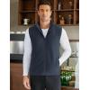 imageCOOFANDY Mens Polar Fleece Vest Lightweight Sleeveless Zip Up Jacket Casual Outerwear Outdoor Golf VestsDark Blue