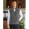 imageCOOFANDY Mens Polar Fleece Vest Lightweight Sleeveless Zip Up Jacket Casual Outerwear Outdoor Golf VestsDark Grey