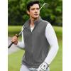 imageCOOFANDY Mens Polar Fleece Vest Lightweight Sleeveless Zip Up Jacket Casual Outerwear Outdoor Golf VestsDark Grey