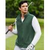 imageCOOFANDY Mens Polar Fleece Vest Lightweight Sleeveless Zip Up Jacket Casual Outerwear Outdoor Golf VestsEvergreen