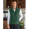 imageCOOFANDY Mens Polar Fleece Vest Lightweight Sleeveless Zip Up Jacket Casual Outerwear Outdoor Golf VestsEvergreen