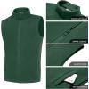 imageCOOFANDY Mens Polar Fleece Vest Lightweight Sleeveless Zip Up Jacket Casual Outerwear Outdoor Golf VestsEvergreen