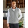 imageCOOFANDY Mens Polar Fleece Vest Lightweight Sleeveless Zip Up Jacket Casual Outerwear Outdoor Golf VestsLight Grey