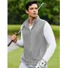 imageCOOFANDY Mens Polar Fleece Vest Lightweight Sleeveless Zip Up Jacket Casual Outerwear Outdoor Golf VestsLight Grey