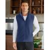 imageCOOFANDY Mens Polar Fleece Vest Lightweight Sleeveless Zip Up Jacket Casual Outerwear Outdoor Golf VestsNavy Blue