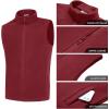 imageCOOFANDY Mens Polar Fleece Vest Lightweight Sleeveless Zip Up Jacket Casual Outerwear Outdoor Golf VestsWine Red
