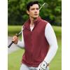 imageCOOFANDY Mens Polar Fleece Vest Lightweight Sleeveless Zip Up Jacket Casual Outerwear Outdoor Golf VestsWine Red