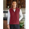 imageCOOFANDY Mens Polar Fleece Vest Lightweight Sleeveless Zip Up Jacket Casual Outerwear Outdoor Golf VestsWine Red