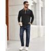imageCOOFANDY Mens Polo Shirts Long Sleeve Casual Raglan Golf ShirtsBlack