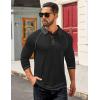 imageCOOFANDY Mens Polo Shirts Long Sleeve Casual Raglan Golf ShirtsBlack