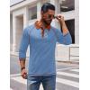 imageCOOFANDY Mens Polo Shirts Long Sleeve Casual Raglan Golf ShirtsBlue