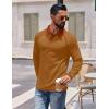 imageCOOFANDY Mens Polo Shirts Long Sleeve Casual Raglan Golf ShirtsBrown
