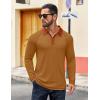 imageCOOFANDY Mens Polo Shirts Long Sleeve Casual Raglan Golf ShirtsBrown