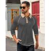 imageCOOFANDY Mens Polo Shirts Long Sleeve Casual Raglan Golf ShirtsDark Grey