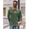 imageCOOFANDY Mens Polo Shirts Long Sleeve Casual Raglan Golf ShirtsGreen