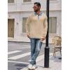 imageCOOFANDY Mens Polo Shirts Long Sleeve Casual Raglan Golf ShirtsLight Khaki